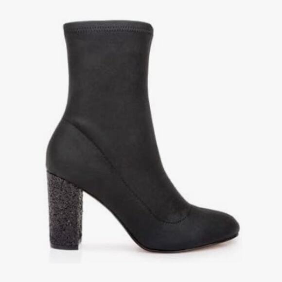 Jewel Badgley Mischka Jovanna Glitter Block Heel Bootie - Picture 2 of 6